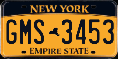 NY license plate GMS3453