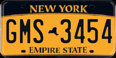 NY license plate GMS3454