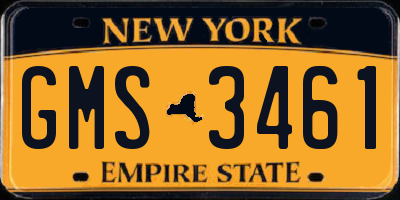 NY license plate GMS3461