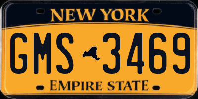 NY license plate GMS3469