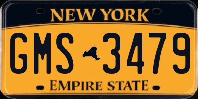 NY license plate GMS3479