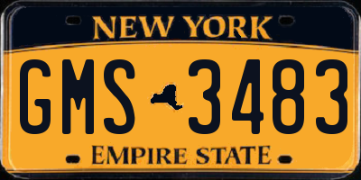 NY license plate GMS3483
