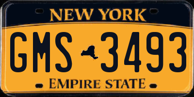 NY license plate GMS3493