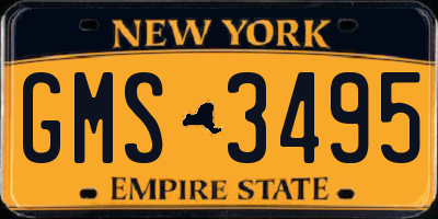 NY license plate GMS3495
