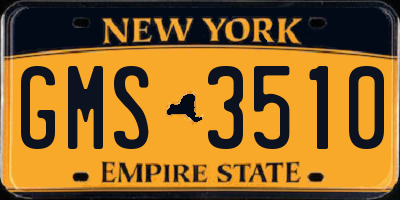 NY license plate GMS3510