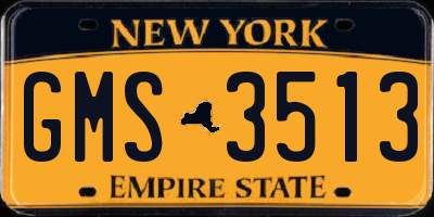 NY license plate GMS3513