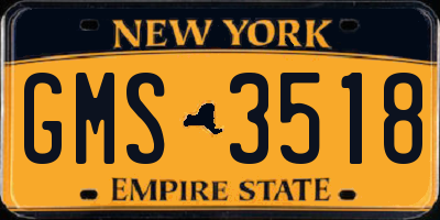 NY license plate GMS3518