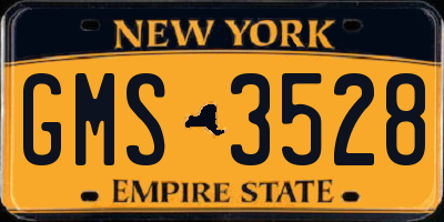 NY license plate GMS3528