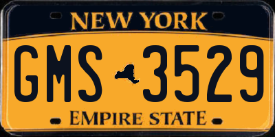 NY license plate GMS3529