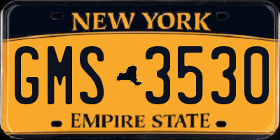 NY license plate GMS3530