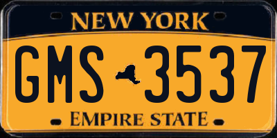 NY license plate GMS3537