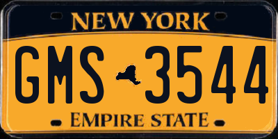 NY license plate GMS3544
