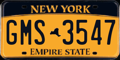 NY license plate GMS3547