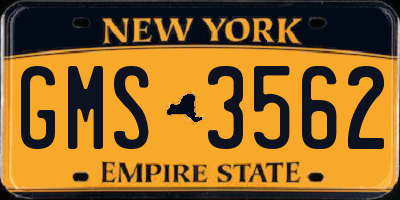 NY license plate GMS3562