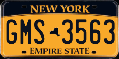 NY license plate GMS3563