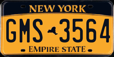 NY license plate GMS3564