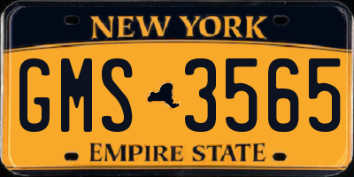 NY license plate GMS3565