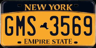 NY license plate GMS3569