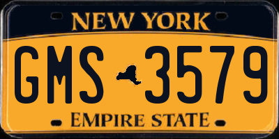 NY license plate GMS3579