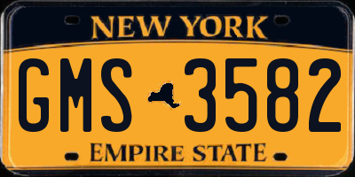 NY license plate GMS3582