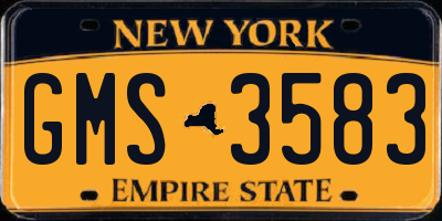 NY license plate GMS3583