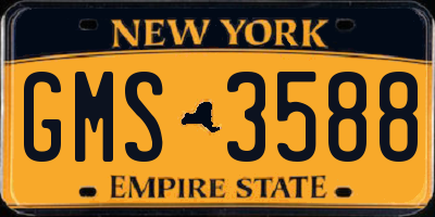 NY license plate GMS3588