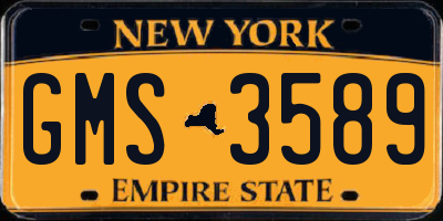 NY license plate GMS3589