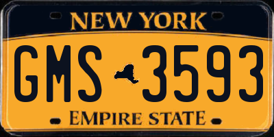 NY license plate GMS3593