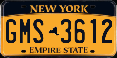 NY license plate GMS3612