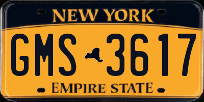 NY license plate GMS3617