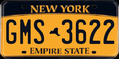 NY license plate GMS3622