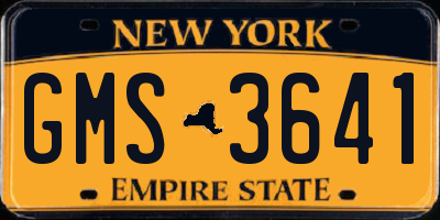 NY license plate GMS3641