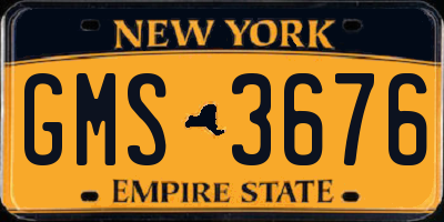 NY license plate GMS3676
