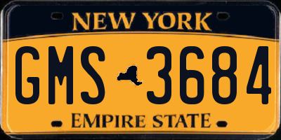 NY license plate GMS3684
