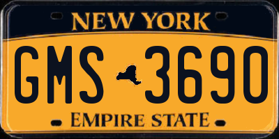 NY license plate GMS3690
