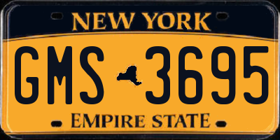 NY license plate GMS3695