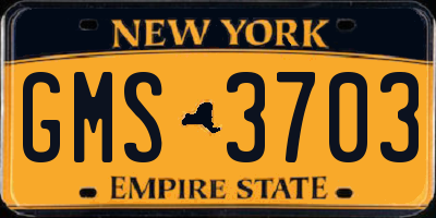 NY license plate GMS3703