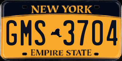 NY license plate GMS3704