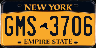 NY license plate GMS3706