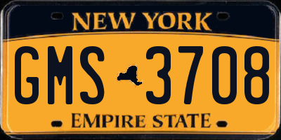 NY license plate GMS3708
