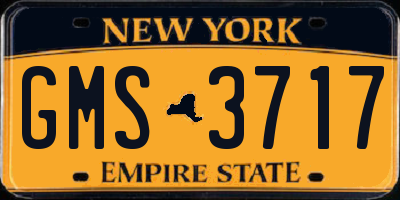 NY license plate GMS3717