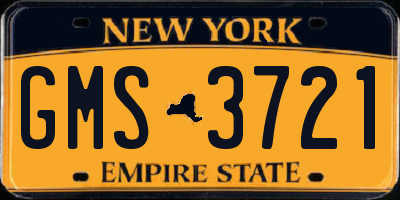 NY license plate GMS3721