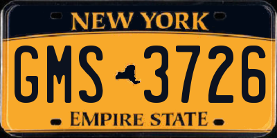 NY license plate GMS3726