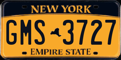 NY license plate GMS3727