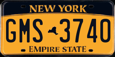 NY license plate GMS3740