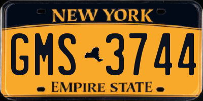 NY license plate GMS3744