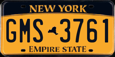 NY license plate GMS3761