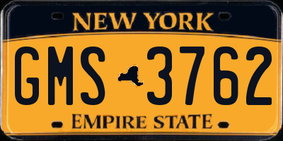 NY license plate GMS3762