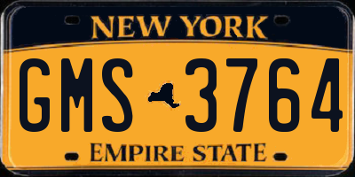 NY license plate GMS3764
