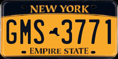 NY license plate GMS3771